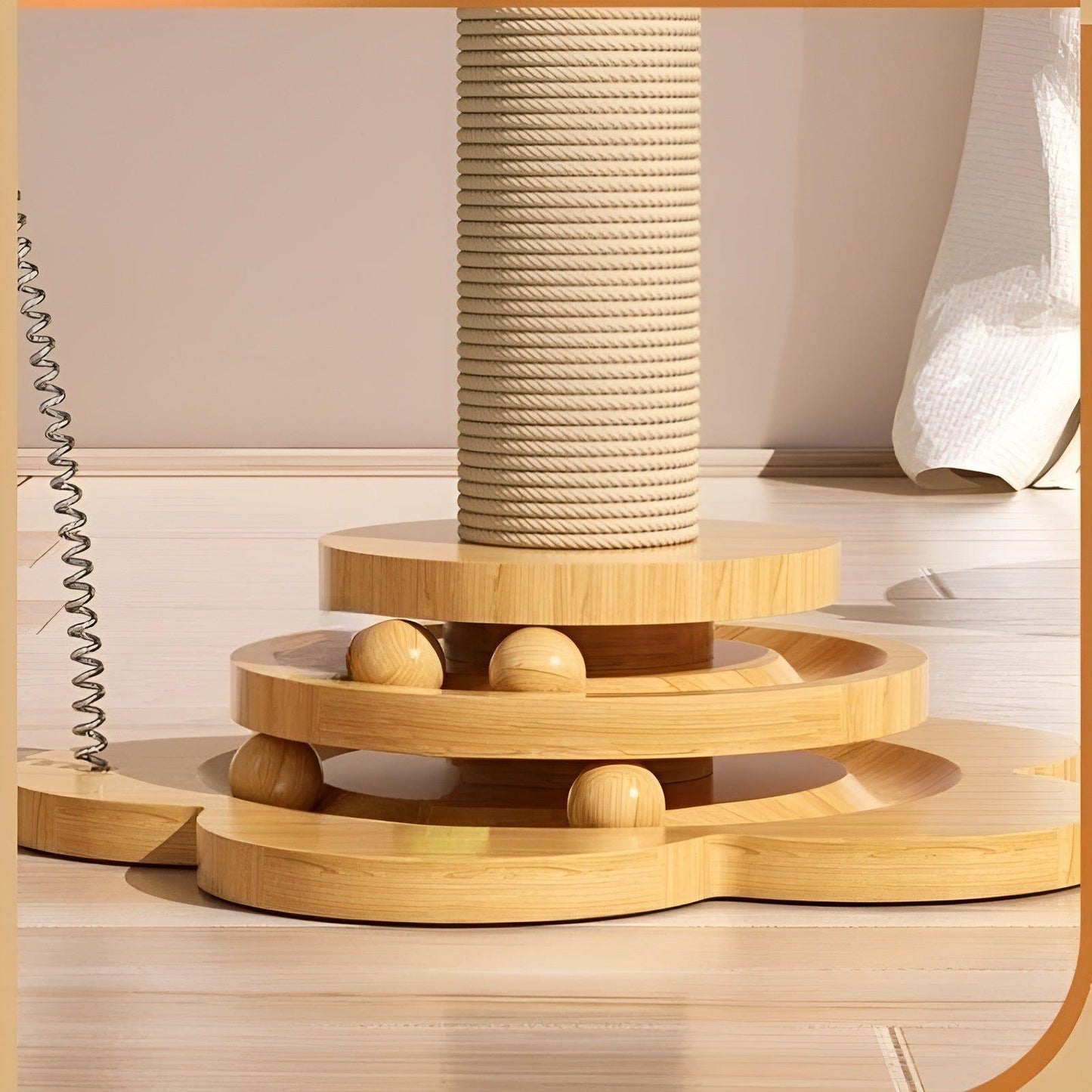 WhiskerWood Spielzeug - Langlebiges Holzspielzeug mit Bällen für Katzen | Karnz