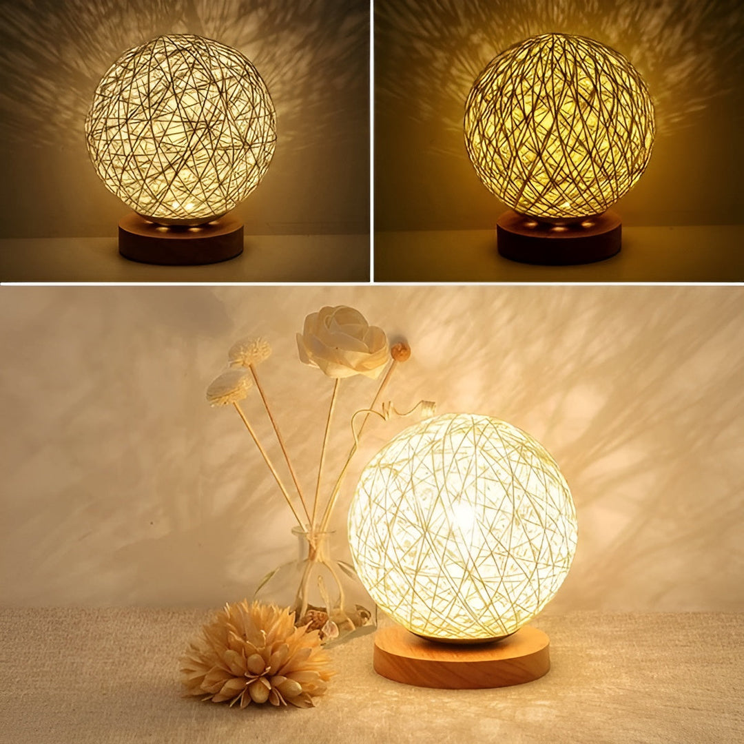 TwineGlow Light – Moderne USB-aufladbare Karnze Rattan-Lampe