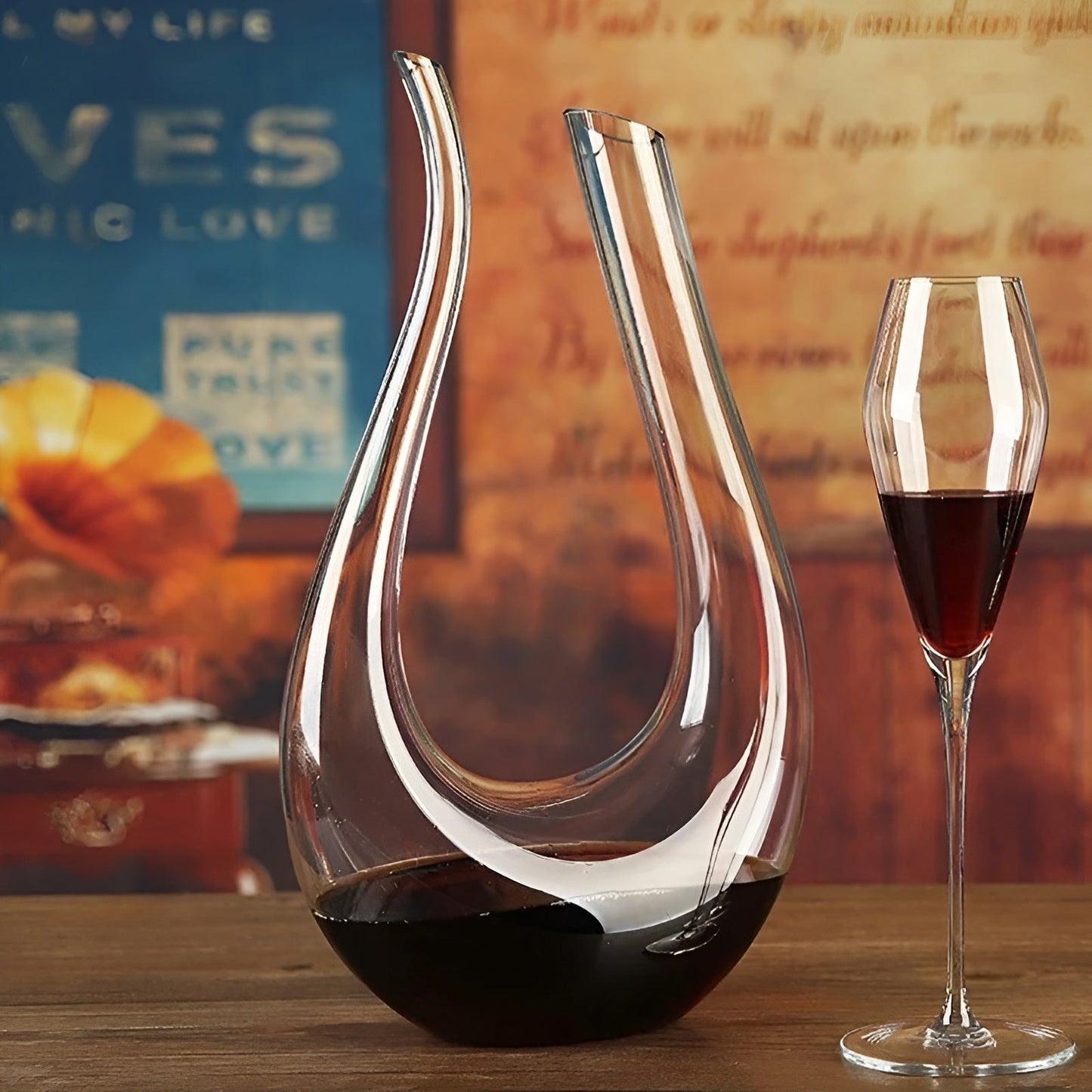 Weindekanter mit Belüfter - handgeKarnzasen und stilvoll - 1500 ml für Bar und Zuhause - Karnzeifreies Glas | Karnz