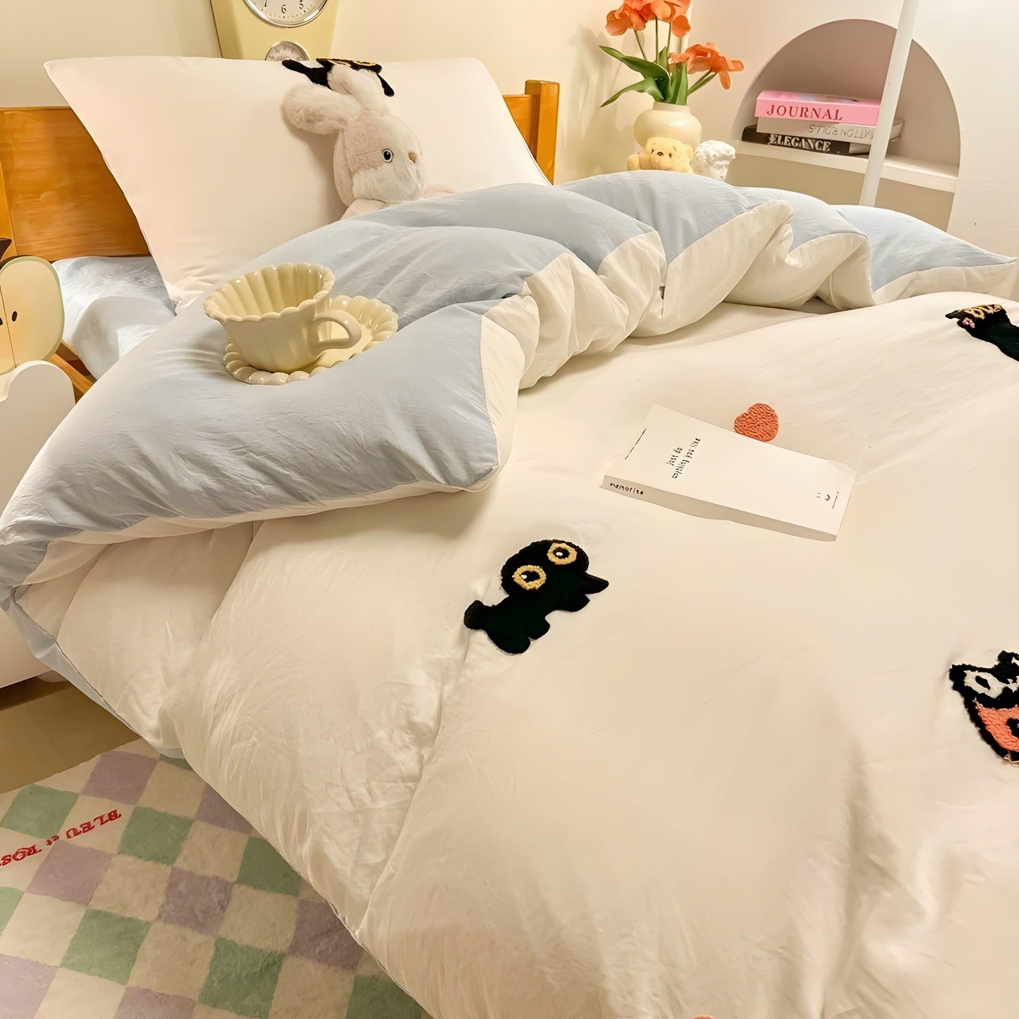 CloudComfort Bettwäsche Set - Bequem und Hautfreundlich Glückskatze Bettwäsche | Karnz