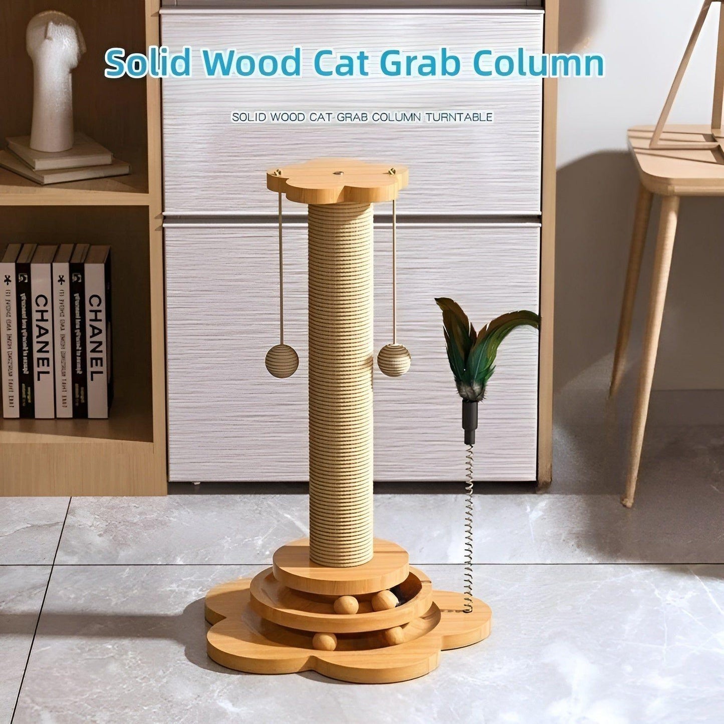 WhiskerWood Spielzeug - Langlebiges Holzspielzeug mit Bällen für Katzen | Karnz