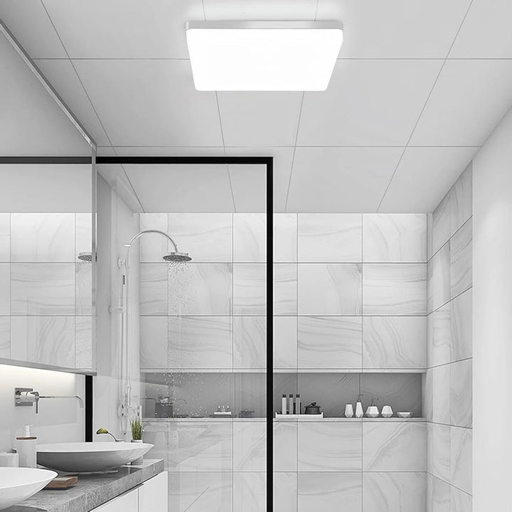 Quadratische LED-Deckenleuchte – Gleichmäßiges, Angenehmes Licht | Geeignet für Wohnzimmer & Badezimmer | Karnz