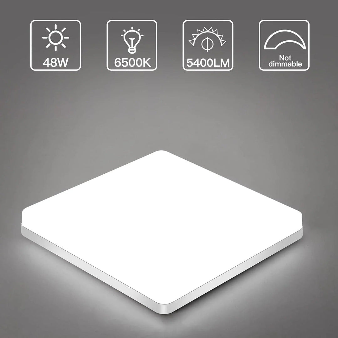 Quadratische LED-Deckenleuchte – Gleichmäßiges, Angenehmes Licht | Geeignet für Wohnzimmer & Badezimmer | Karnz