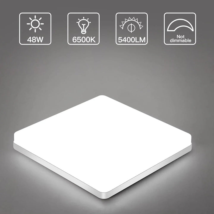 Quadratische LED-Deckenleuchte – Gleichmäßiges, Angenehmes Licht | Geeignet für Wohnzimmer & Badezimmer | Karnz