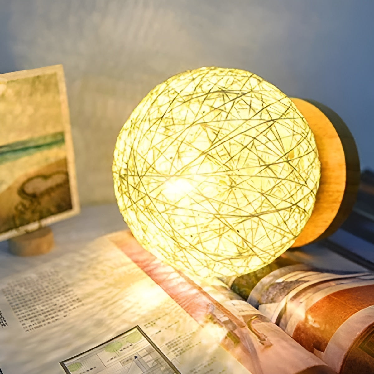 TwineGlow Light – Moderne USB-aufladbare Karnze Rattan-Lampe