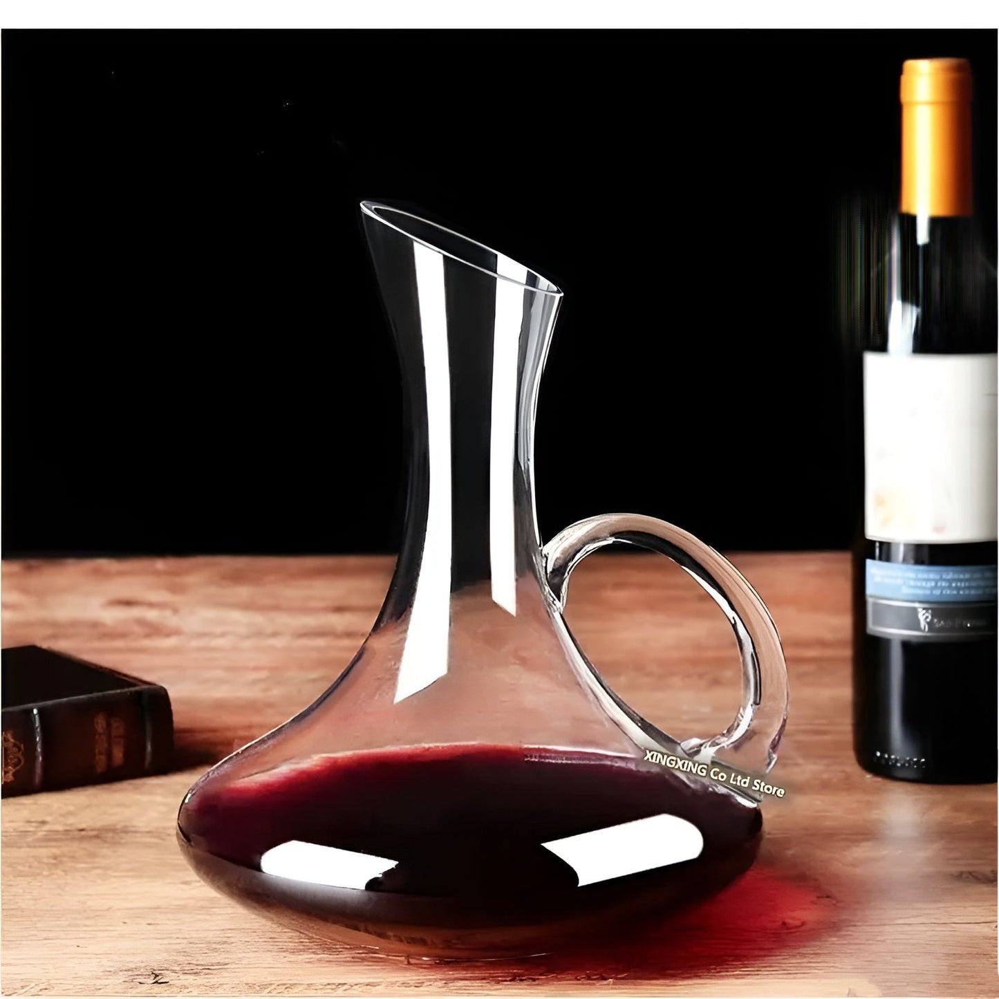Weinkaraffe aus Kristall in Schneckenform – bleifrei für Wein oder Cognac | Dekorativ für Zuhause und Bar
