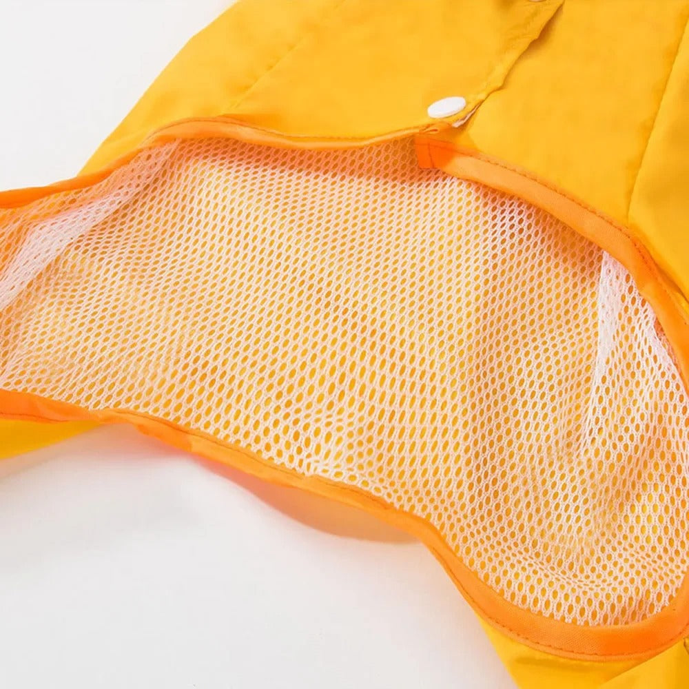Niedlicher Ganzkörper-Regenmantel für Hunde im Bären-Design mit reflektierenden Sicherheitsmerkmalen