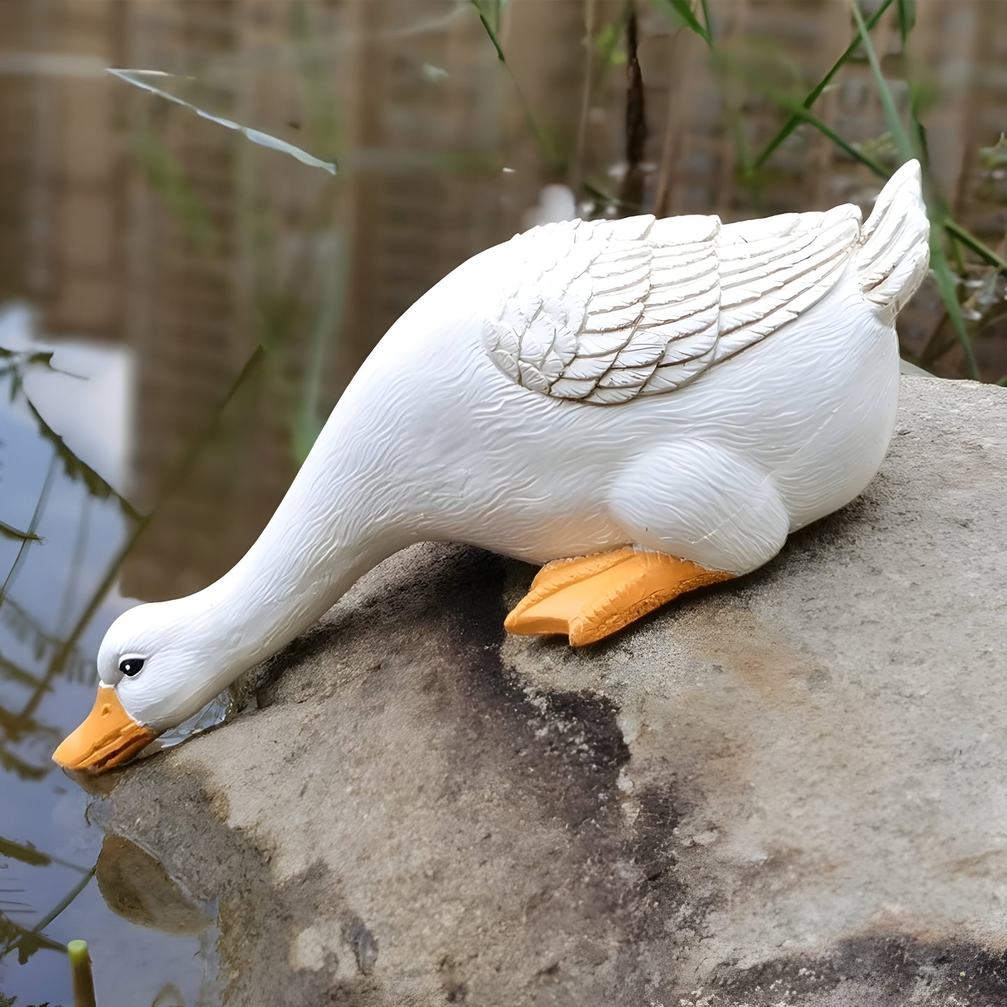PuddlePals Skulptur – Bauernhaus Stil Ente & Gans Figur | Karnz