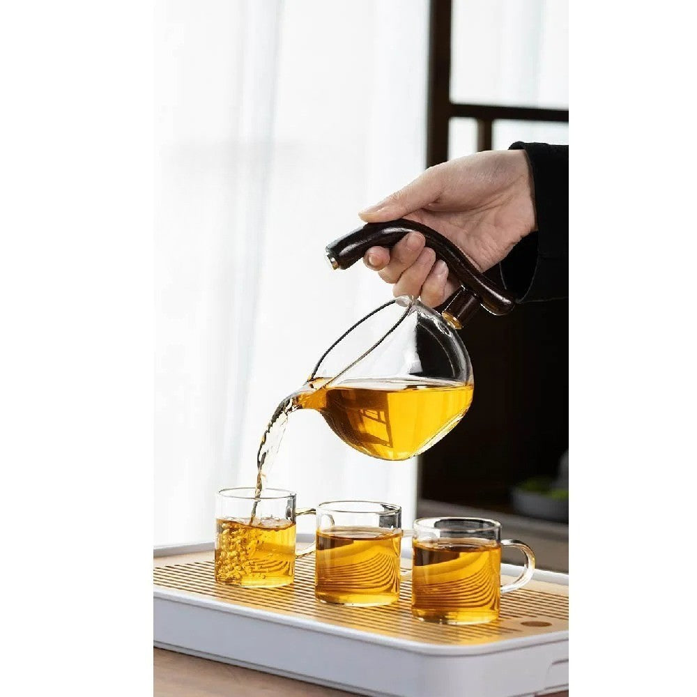 Teeservice aus Glas mit Magnetfluss – halbautomatische Kanne, hitzebeständig und elegant