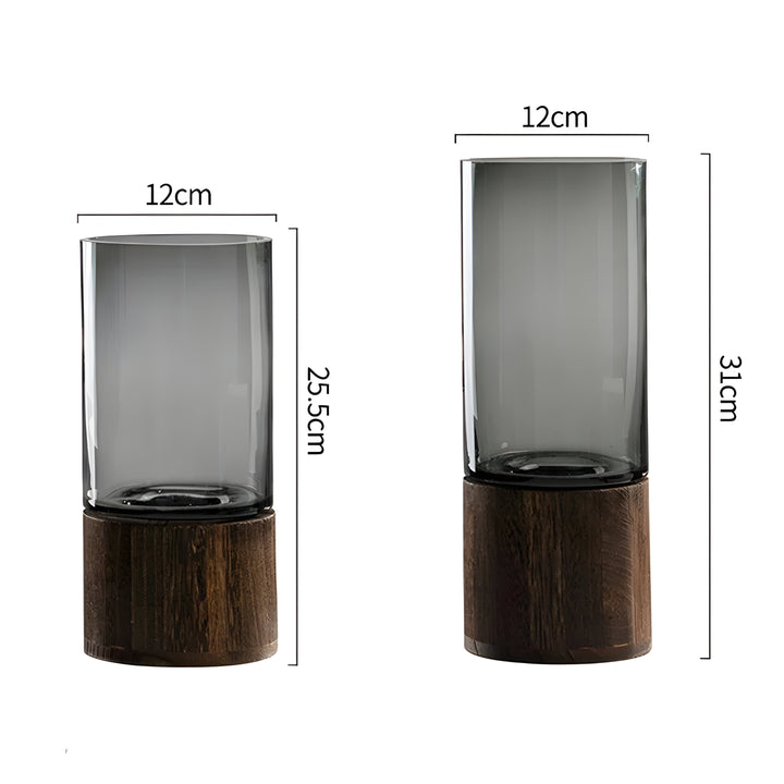 TranquilKarnzoom Vase – Europäische Hydroponik-Vase aus Holz und Glas