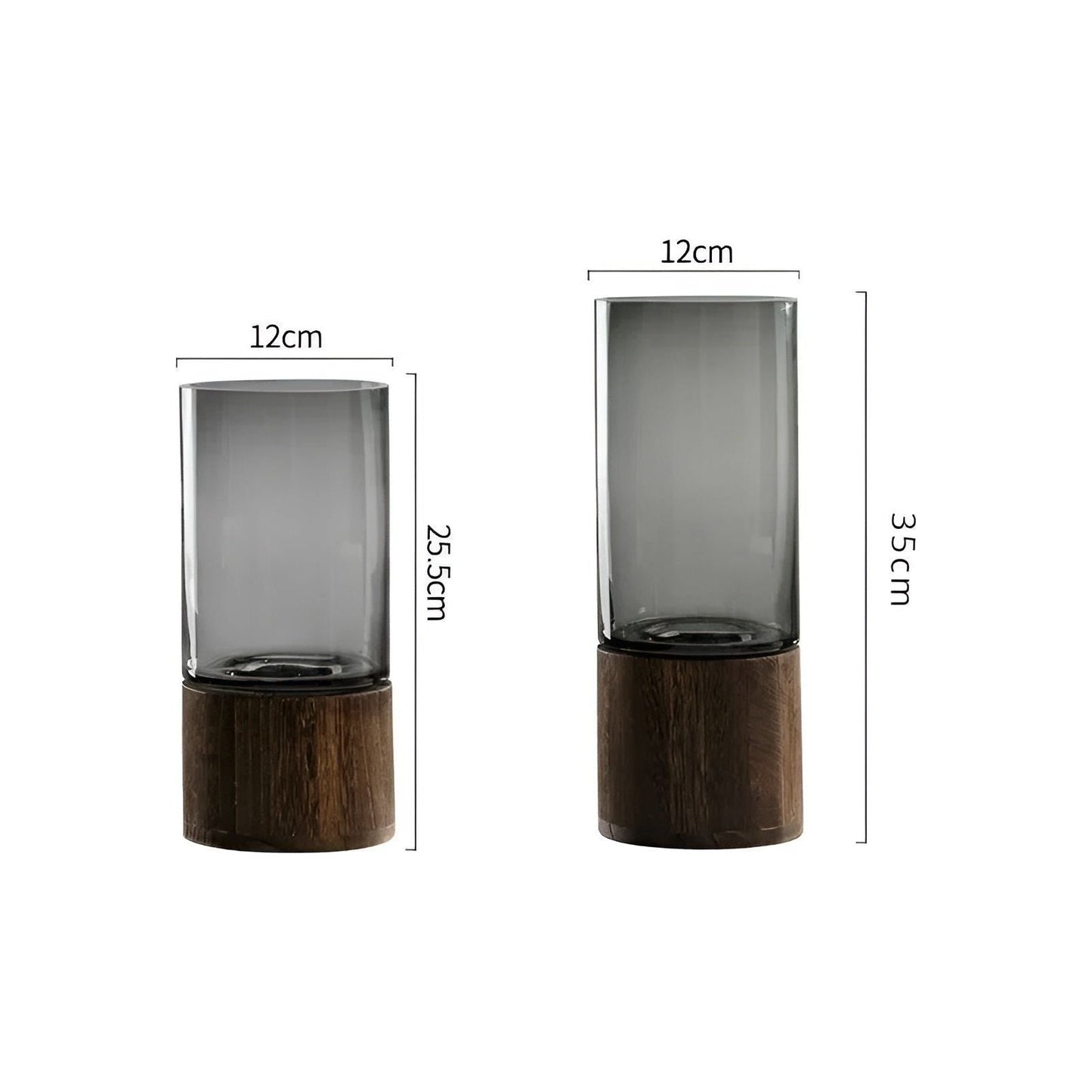 HydroGlass Vase - Europäische Holz-Transparente Glasvase | Karnz