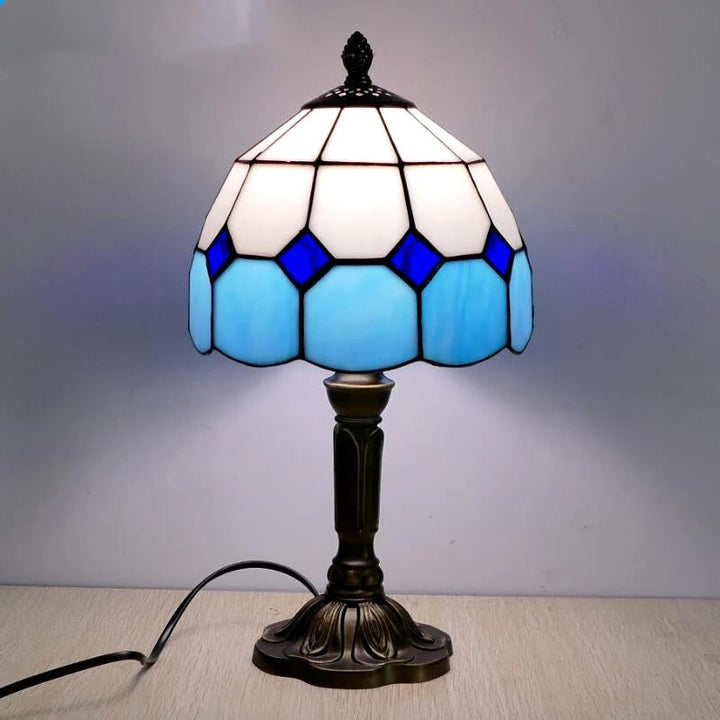 Vintage Tiffany Glas Retro Barock LED Tischlampe E27 Karnz