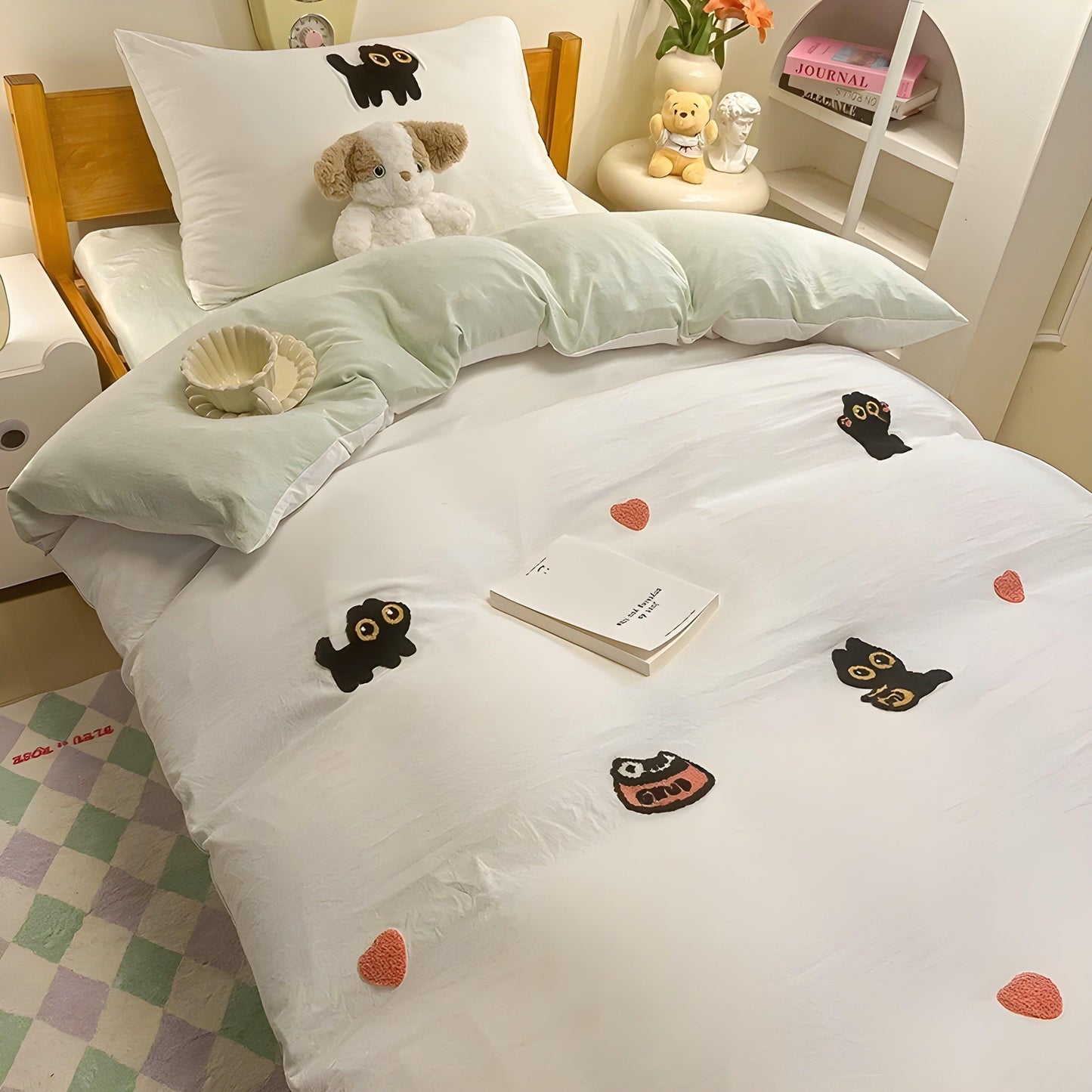CloudComfort Bettwäsche Set - Bequem und Hautfreundlich Glückskatze Bettwäsche | Karnz