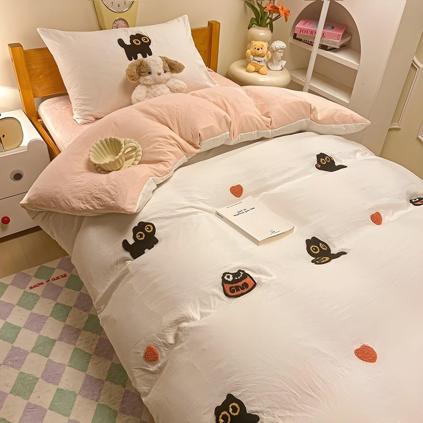 CloudComfort Bettwäsche Set - Bequem und Hautfreundlich Glückskatze Bettwäsche | Karnz