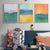 Abstract Blau Gelb Aquarell Horizont - Leinwand Wandkunst Druck
