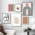 Abstract Boho Natur Beige Zeitgenössisch Regenbogen - Leinwand Wandkunst Drucken