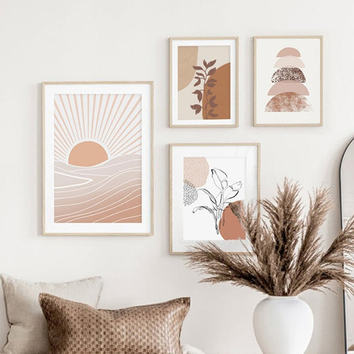 Modern Terracotta Boho Natur - Leinwand Wandkunst Druck