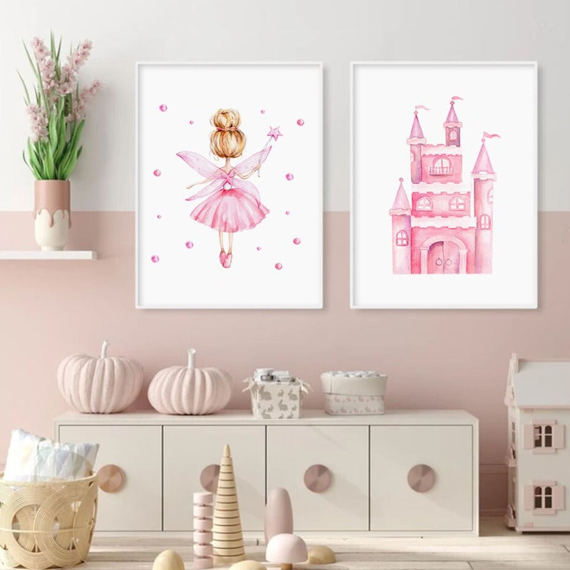 Prinzessinnenschloss in Rosa - Leinwandbild