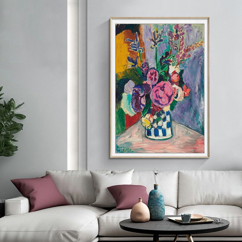 Vintage Matisse Pfingstrosenblume - Leinwandbild