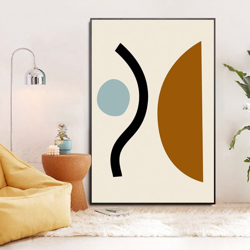 Boho Moderne Abstrakte Geometrische Grafische Textur - Leinwand Wandkunst Druck
