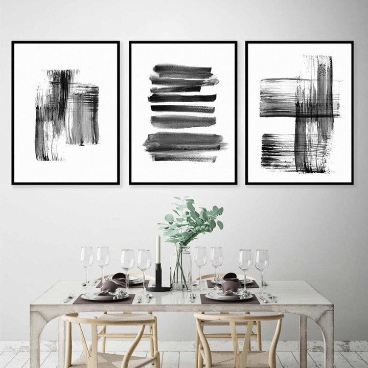 Abstracte Tintenbürstenstriche - Leinwand Wandkunstdruck