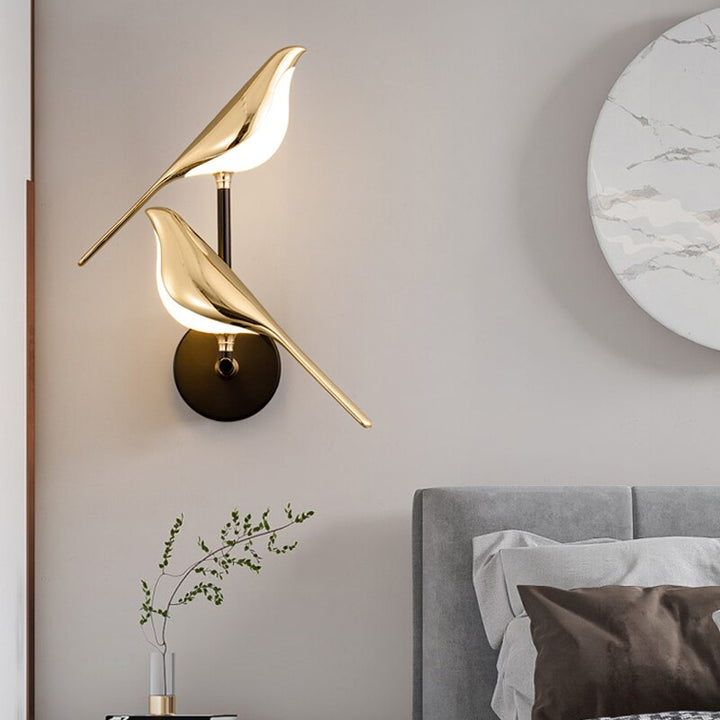 VogelLicht - Einzigartige Künstlerische Wandlampe in Vogelgestalt, LED-Beleuchtung für moderne Innenräume | Karnz