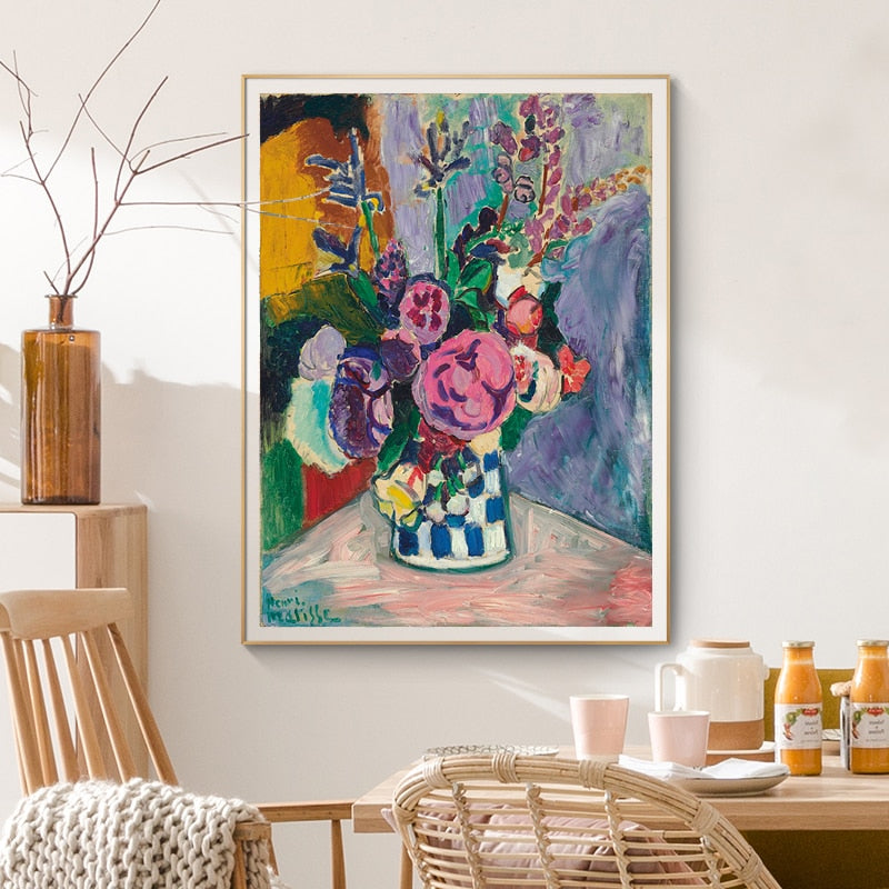 Vintage Matisse Pfingstrosenblume - Leinwandbild