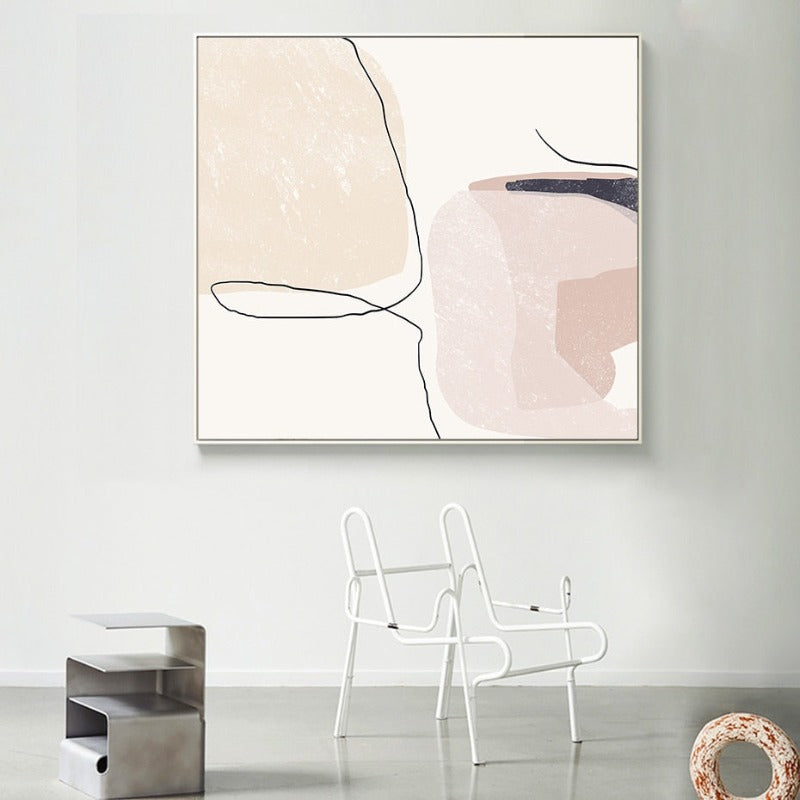 Abstract Beige Marble Geometric Shapes - Leinwand Wandkunstdruck