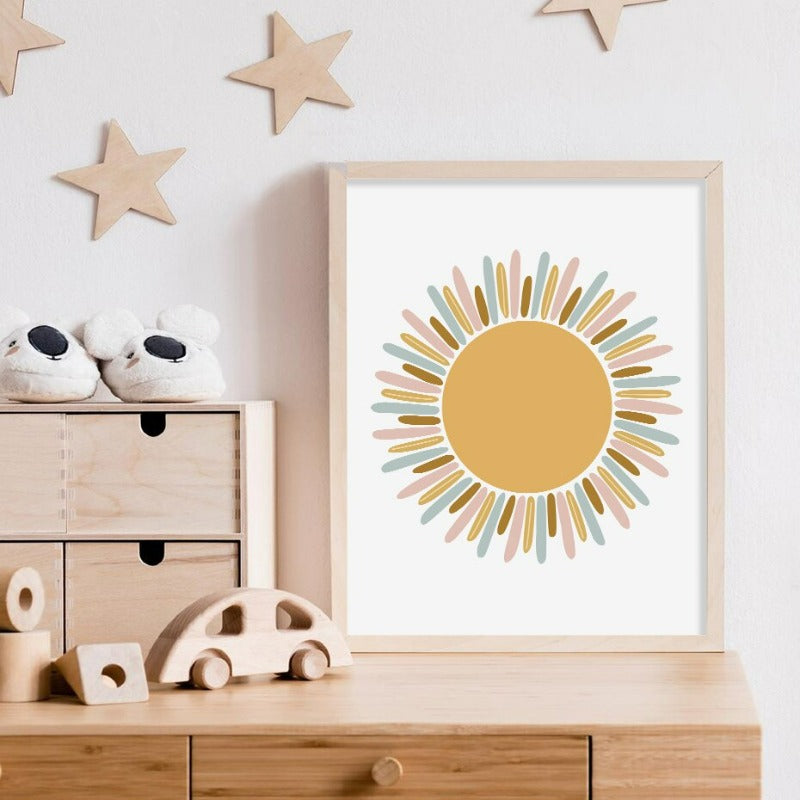 Clouds Sunshine Lovely Mountain Nursery - Leinwand Wandkunst Druck