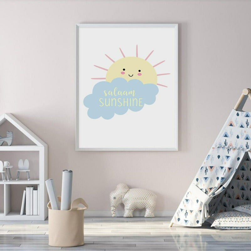 Bunte Regenbogenwolken Regentropfen Islamische - Leinwand Wandkunst Druck