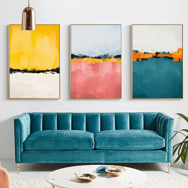 Abstract Multi Farben Pinselstrich - Leinwand Wandkunst Druck
