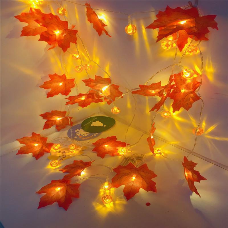 Thanksgiving-Dekor Herbst Ahornblatt Lichterkette | Karnz