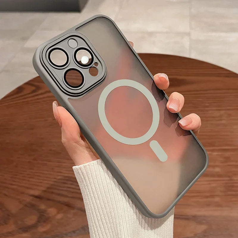 Matte Armor Magnethülle mit Stoßschutz und MagSafe-Unterstützung – 1+1 GRATIS