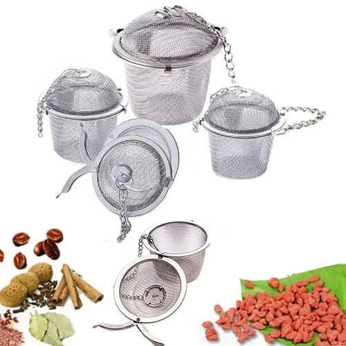 Mesh-Infuser mit verriegelter Kette Edelstahl Teewürzfilterball | Karnz