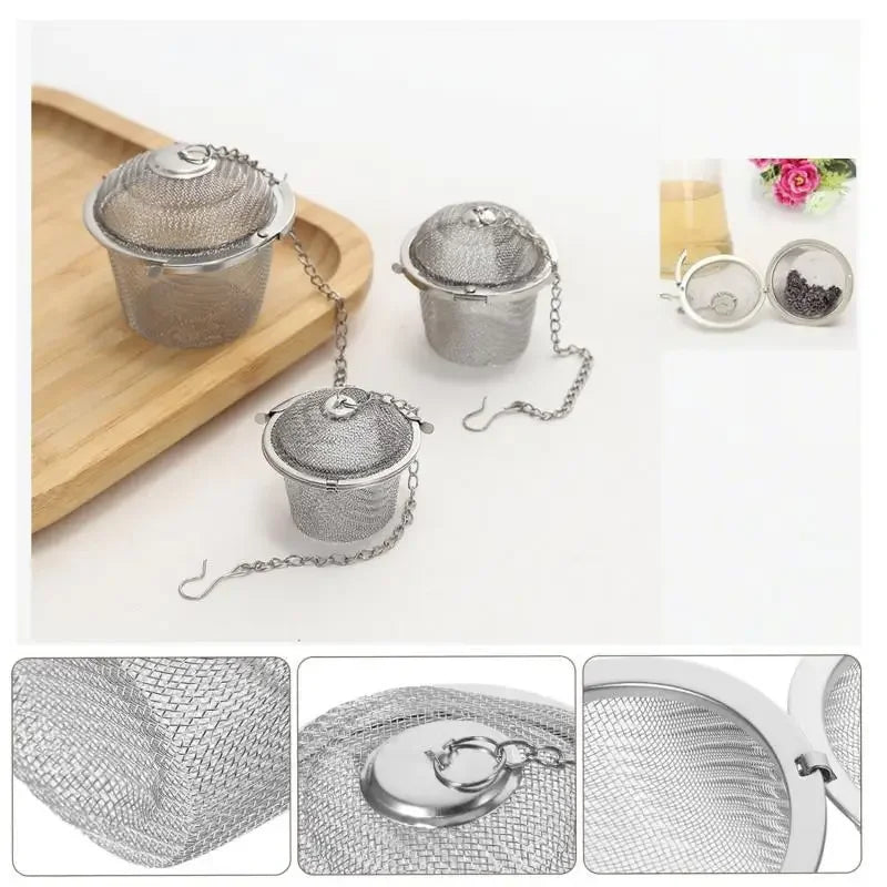Mesh-Infuser mit verriegelter Kette Edelstahl Teewürzfilterball | Karnz