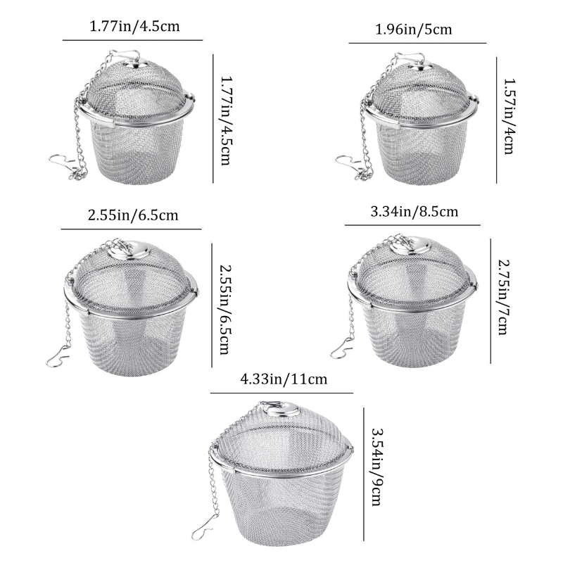 Mesh-Infuser mit verriegelter Kette Edelstahl Teewürzfilterball | Karnz