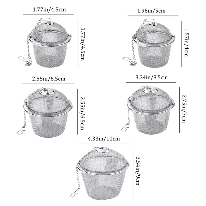 Mesh-Infuser mit verriegelter Kette Edelstahl Teewürzfilterball | Karnz