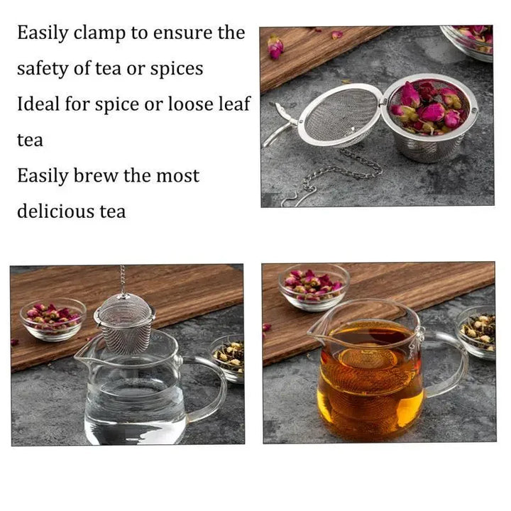 Mesh-Infuser mit verriegelter Kette Edelstahl Teewürzfilterball | Karnz
