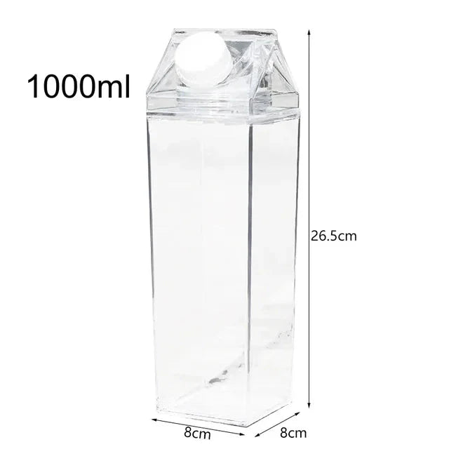 Milchkarton-Wasserflasche Kunststoff Quadrat Transparent Getränkespeicherung | Karnz
