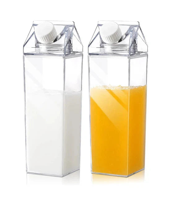 Milchkarton-Wasserflasche Kunststoff Quadrat Transparent Getränkespeicherung | Karnz