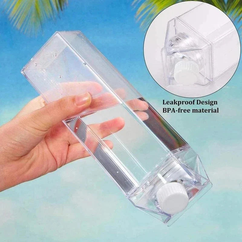 Milchkarton-Wasserflasche Kunststoff Quadrat Transparent Getränkespeicherung | Karnz