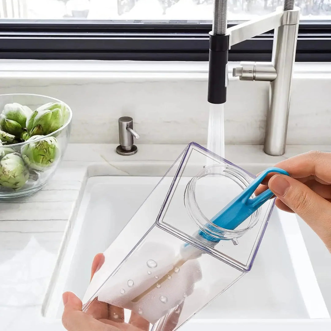 Milchkarton-Wasserflasche Kunststoff Quadrat Transparent Getränkespeicherung | Karnz