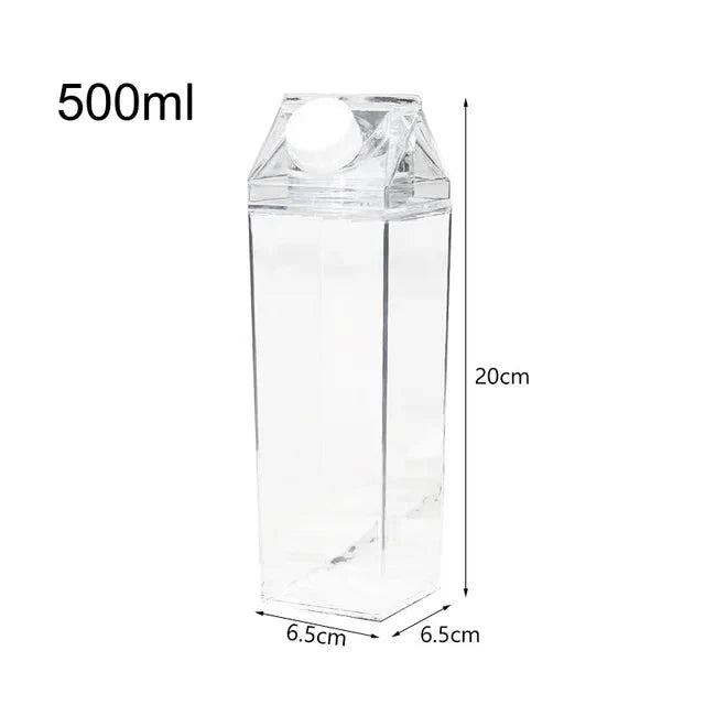 Milchkarton-Wasserflasche Kunststoff Quadrat Transparent Getränkespeicherung | Karnz