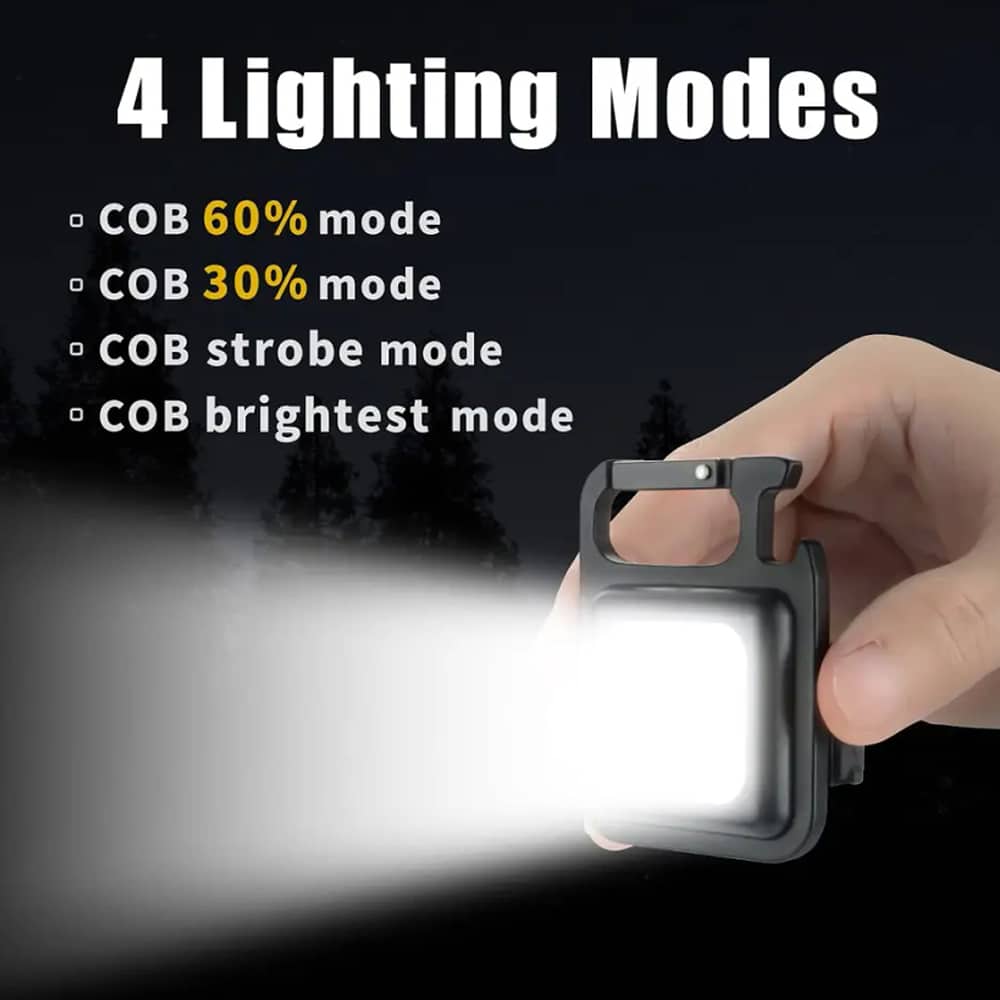 Schlüsselanhänger COB-LED-Taschenlampe - wiederaufladbar - 3 Leuchtmodi | Karnz