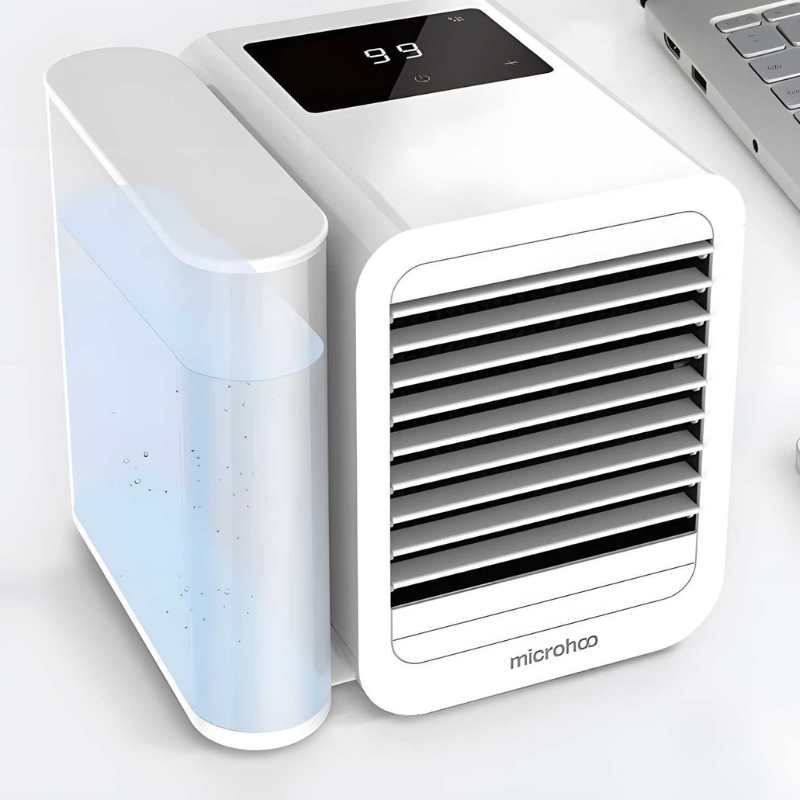 MicroCool Mini Klimaanlage Tragbarer Verdunstungsschwamm-Kühler mit 1000ml Wassertank | Karnz