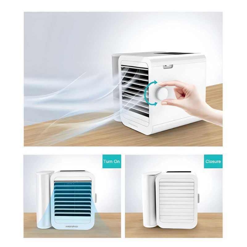 MicroCool Mini Klimaanlage Tragbarer Verdunstungsschwamm-Kühler mit 1000ml Wassertank | Karnz