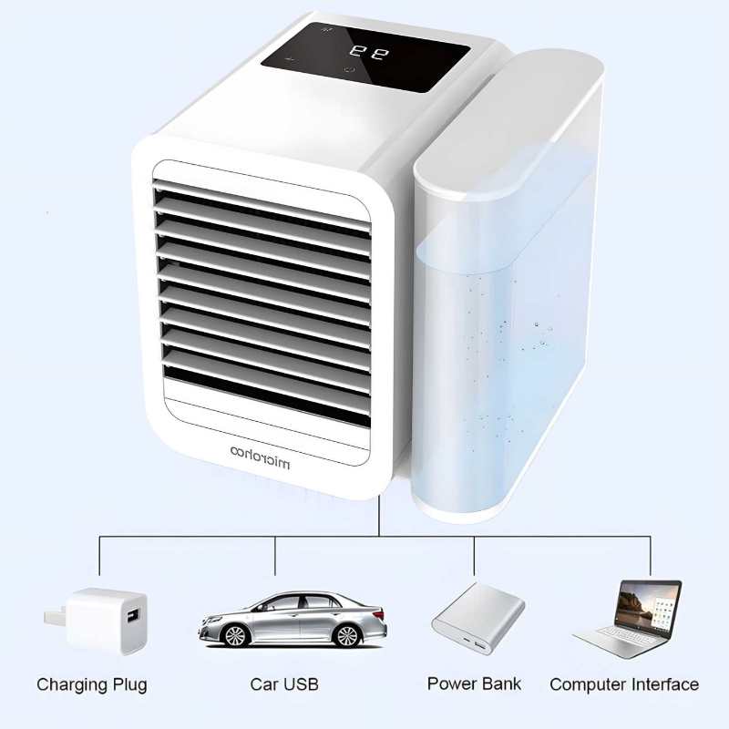 MicroCool Mini Klimaanlage Tragbarer Verdunstungsschwamm-Kühler mit 1000ml Wassertank | Karnz