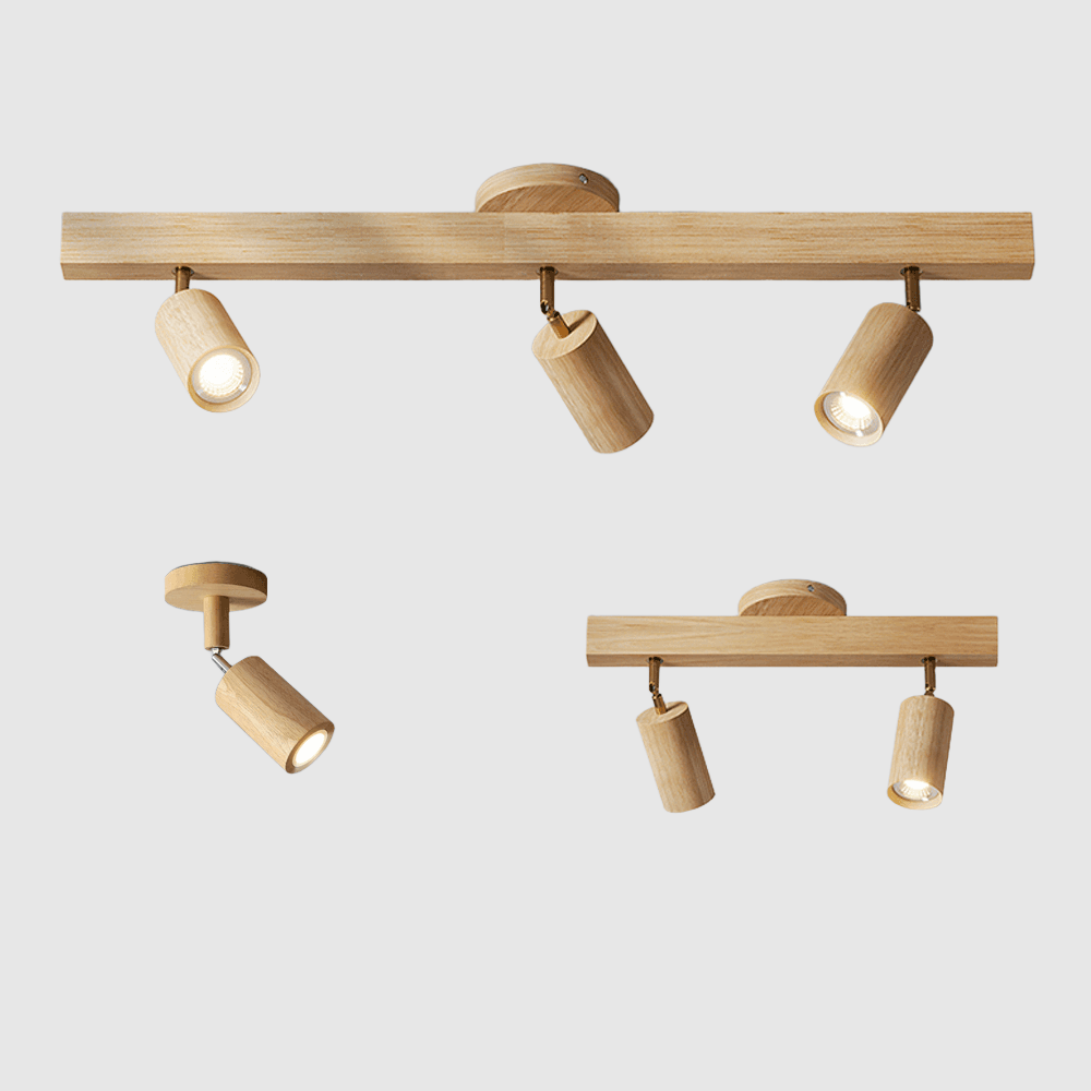 Holz Deckenlampe verstellbar mit warmem Licht und minimalistischem Design | Karnz