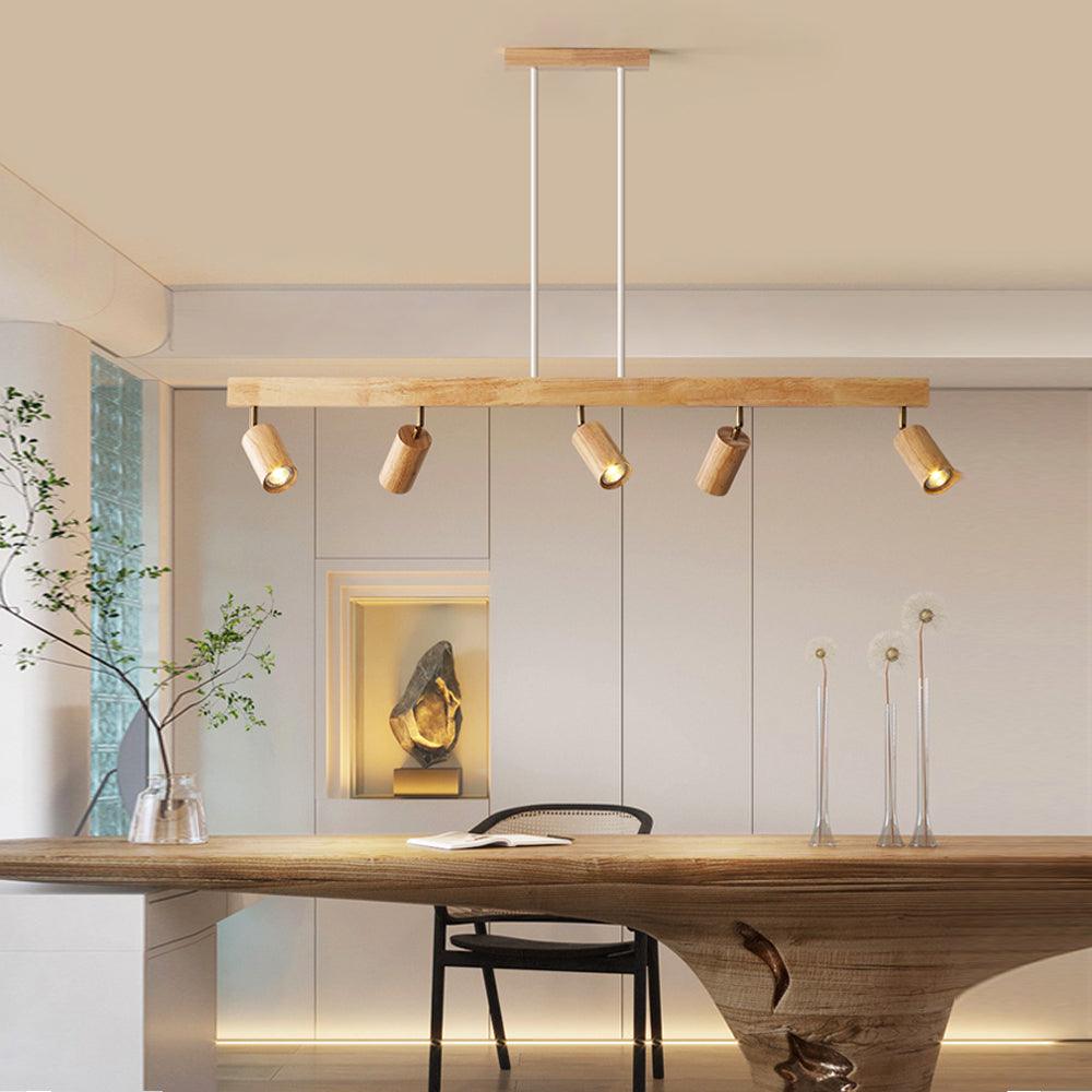 Holz Deckenlampe verstellbar mit warmem Licht und minimalistischem Design | Karnz