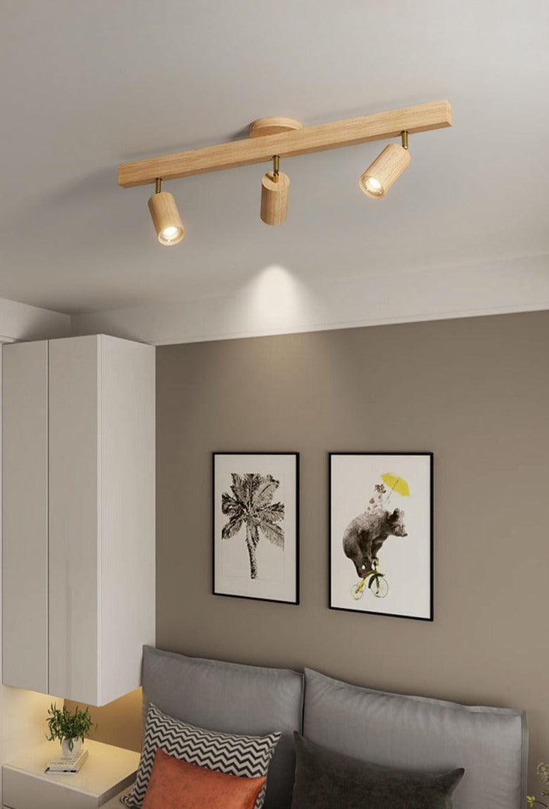 Holz Deckenlampe verstellbar mit warmem Licht und minimalistischem Design | Karnz
